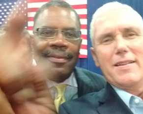Calvin Tucker w/ Vice-president elect Mike Pence